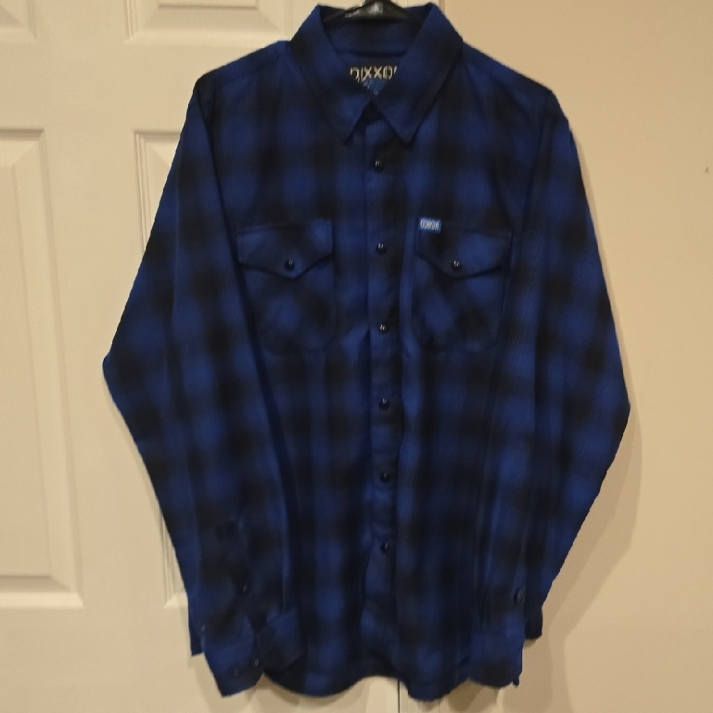 DIXXON Blue and Black Plaid Men's Shirt